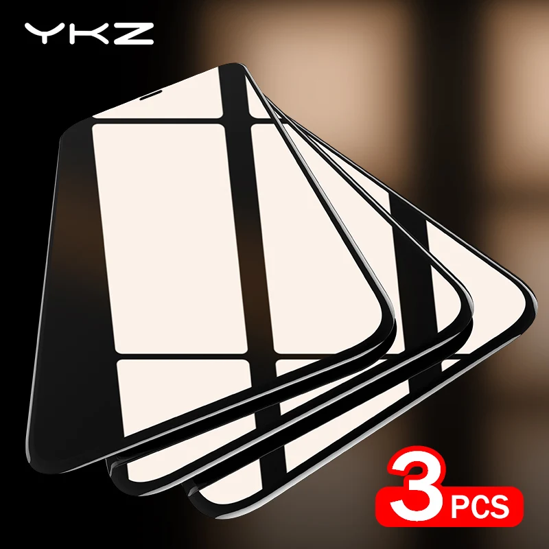 

YKZ 9D Tempered Protective Glass For iPhone 11 Pro Screen Protector Glass on For iPhone XR XS X 7 8 Plus 6 6S Full Flim Cover