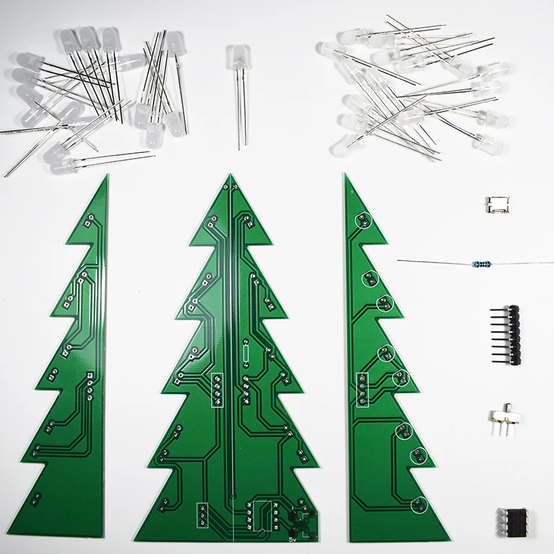 Носки с трехмерной аппликацией в виде 3D Рождественская елка светодиодный DIY Kit
