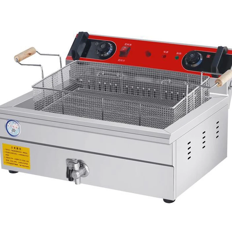 

Commercial Electric Single Slot Youtiao Machine Stainless Steel Fully Automatic Fried Chicken French Fries Fry Pan Home 20/30L