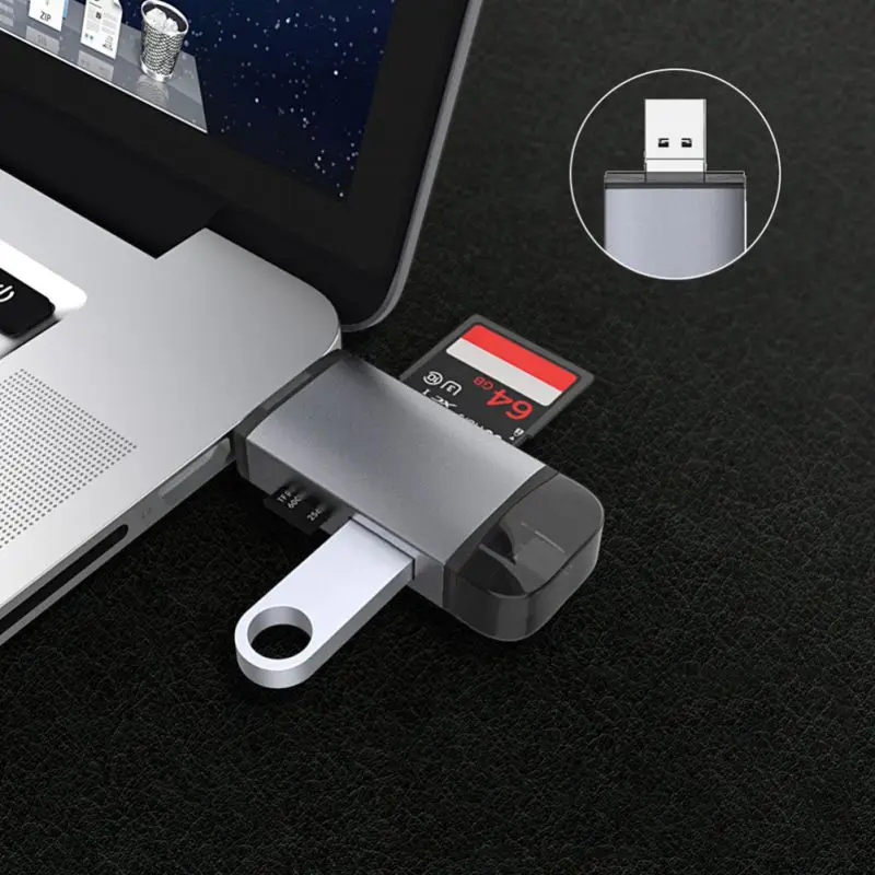Универсальное 3-в-1 кард-ридер адаптер Тип usb с разъемами типа C и USB TF защищенная цифровая Карты памяти и аксессуары для мобильного телефона, компьютера