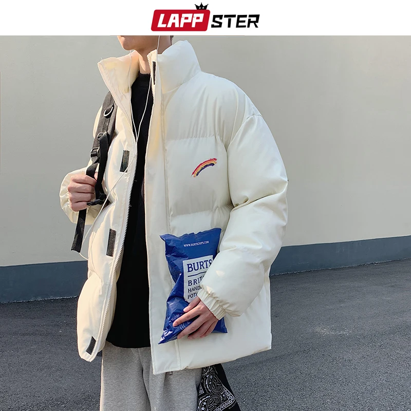 LAPPSTER Men Rainbow Thick Bubble Coat 2020 Parka Mens Streetwear Hip Hop Winter Jackets Coats Male Warm Korean Puffer Jackets LAPPSTER Men Rainbow Thick Bubble Coat 2020 Parka Mens Streetwear Hip Hop Winter Jackets Coats Male Warm Korean Puffer Jackets