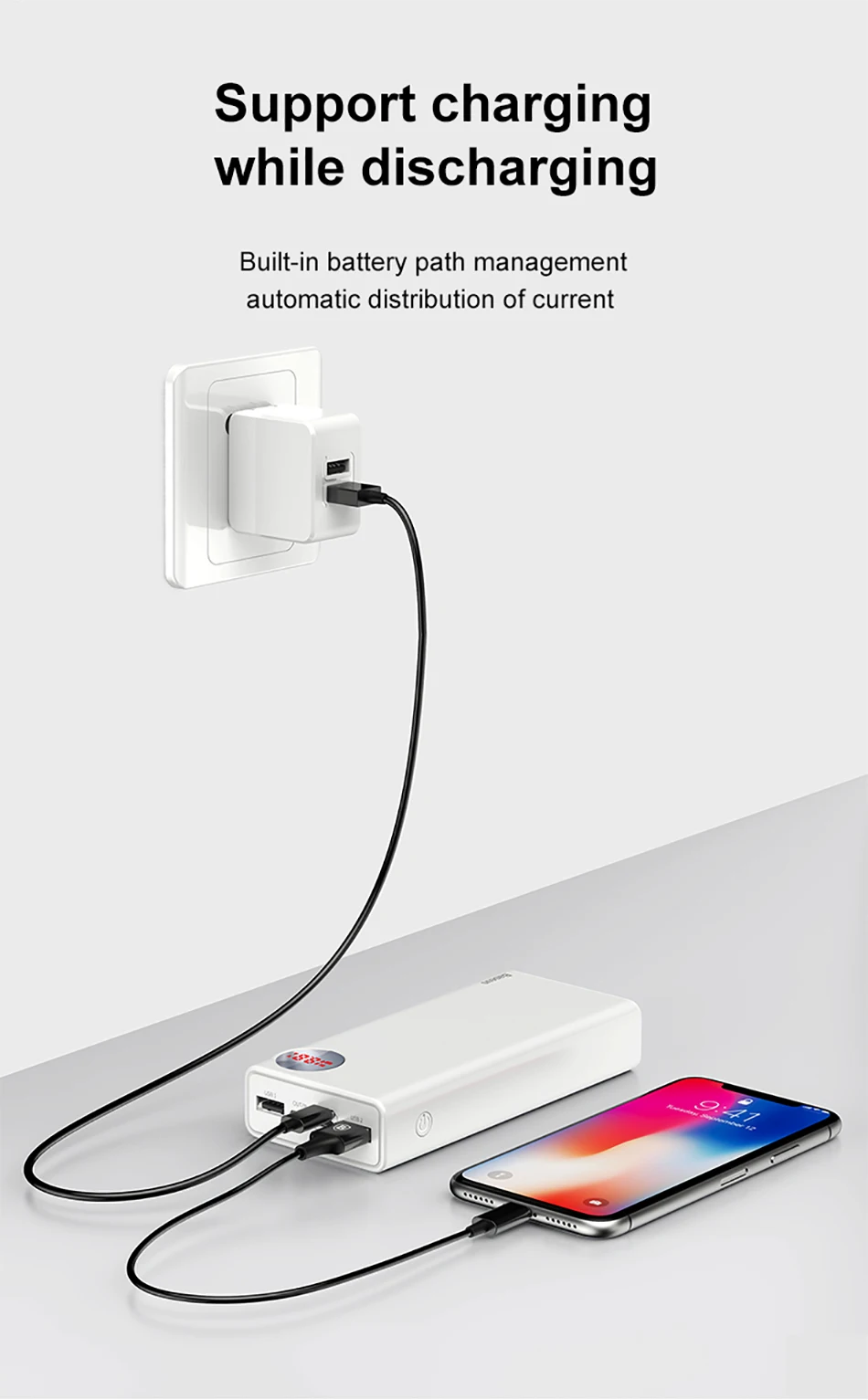 Baseus power Bank 20000 мАч Быстрая зарядка 3,0 PD 3,0 Быстрая Зарядка power bank для iPhone Xiaomi samsung Внешнее зарядное устройство