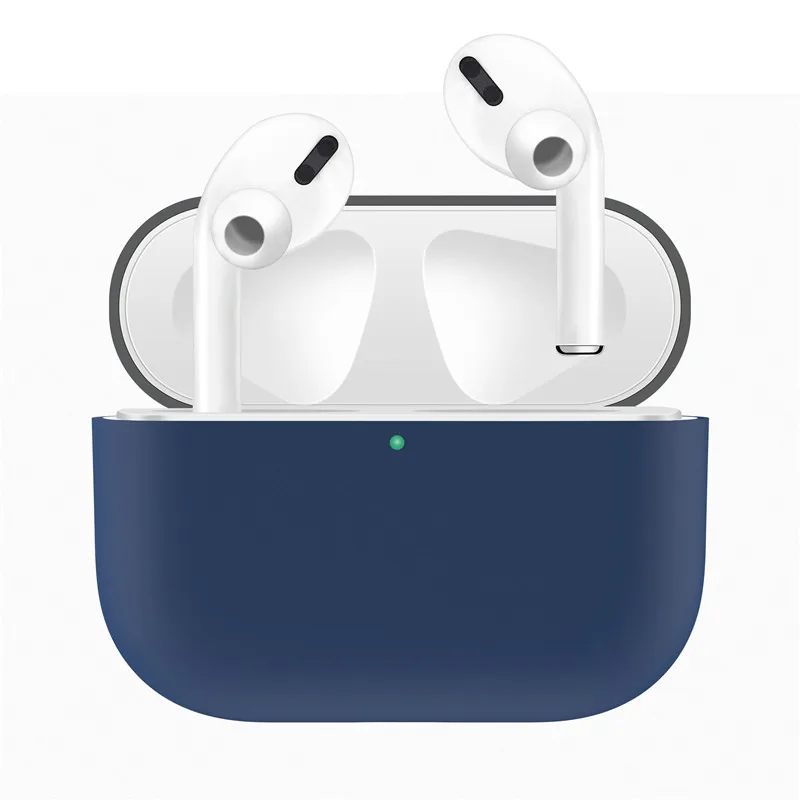 Ультратонкий силиконовый чехол для AirPods Pro 3 чехол для зарядки защитный чехол для AirPods противоударный чехол для Airpods Pro Аксессуары - Цвет: Dark-blue