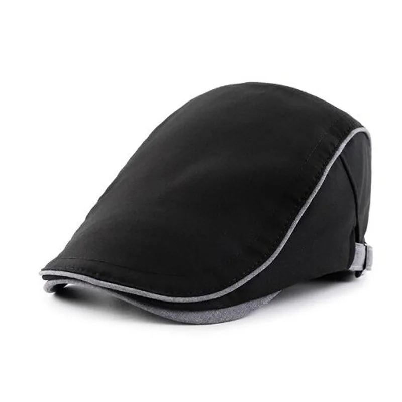 XEONGKVI британская шляпа козырек вперед весна осень бренд Snapback хлопковые шапки для Мужская однотонная Кепка с козырьком каскетка - Цвет: Черный