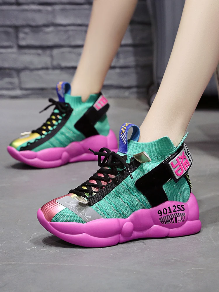 

2019 autumn new increase in breathable thick-soled platform sneakers casual and comfortable running shoes