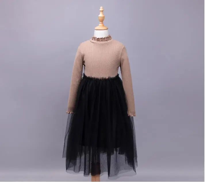 Autumn Girls Dress Teenage Girls Tulle Long Sleeve Party TUtu Dresses Kids Dress Children Clothes
