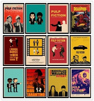 

Pulp Fiction Classic Movie Poster Vintage Poster Wall Stickers For Living Room Home Decoration
