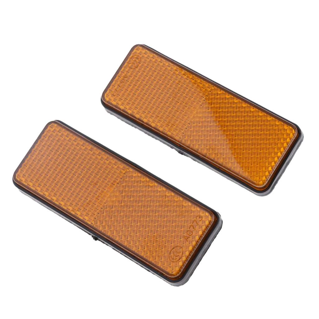 2 Pieces Universal Motorcycle Motorbike Motor Scooter Rectangle Reflectors - Yellow