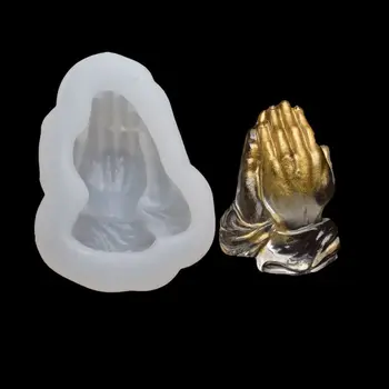 

Buddhism Prayer Hand Pendant Silicone Resin Mold Buddha Bead Pendant Resin Casting Mold Jewelry Making Tools Art Crafts