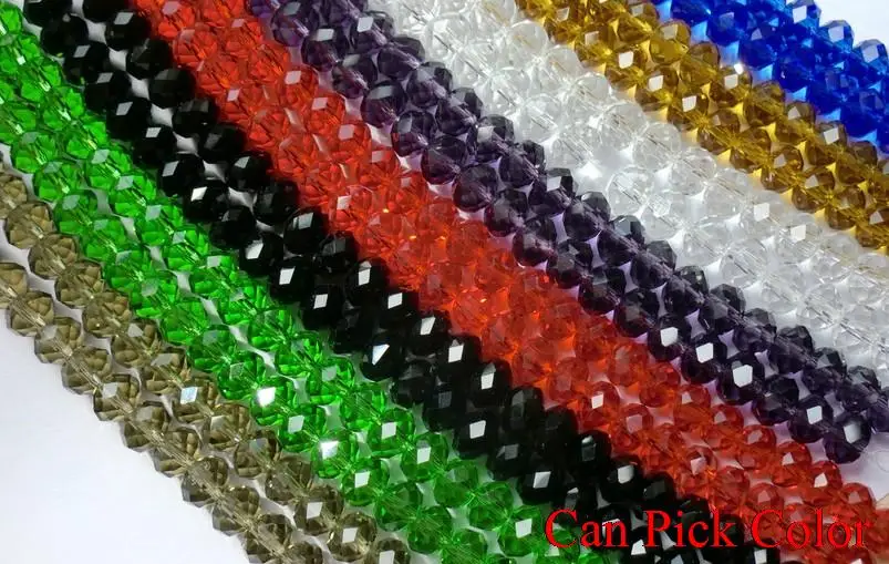 500pcs Mixed Faceted Crystal Glass Rondelle Loose Spacer Beads Jewelry Making 
