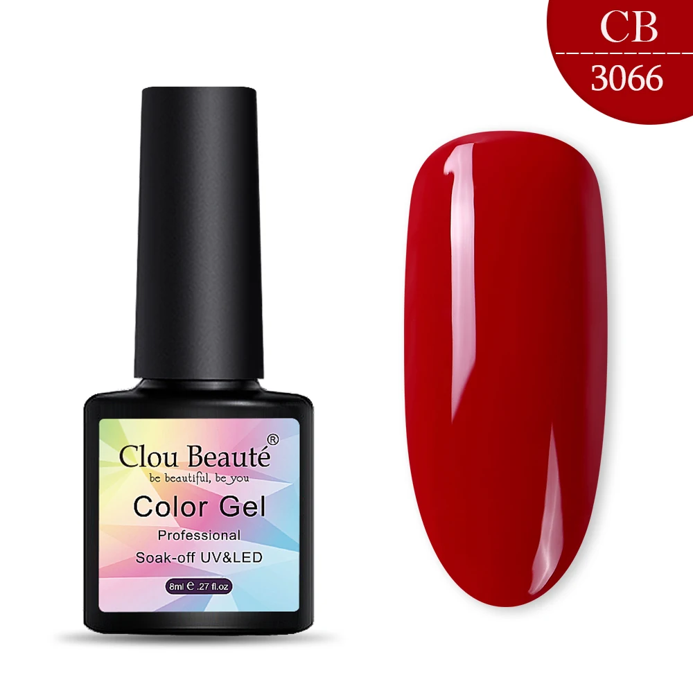 Clou Beaute Набор лаков для ногтей 8 мл цветная гелевая краска для ногтей гель-лаки лак для ногтей полуперманентный Vernis Hybrid - Цвет: 3066