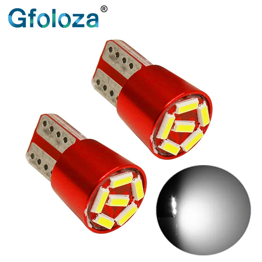 Gfoloza 10 шт. T10 W5W 194 LED Canbus габаритные огни чистый белый 6000K 6 SMD 4014 без ошибок для авто
