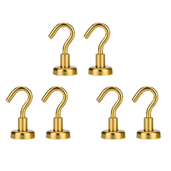 

4 Pcs 1.6MM Mini Strong Magnetic Circular Hook Hanger Useful Super Power NdFeB Magnets Linked Home Kitchen Wall Hold Magnet Hook
