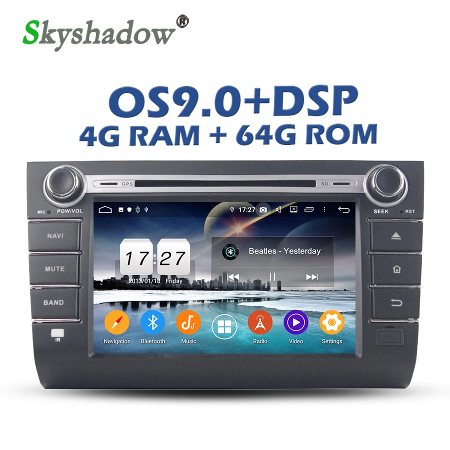 Ips DSP Android 9,0 4 Гб 64 Гб rom автомобильный dvd-плеер Wifi 4G Bluetooth радио gps карта для SUZUKI SWIFT 2004-2009 2010