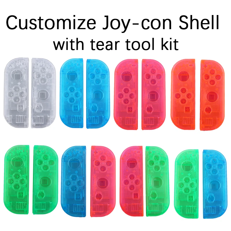 Nintendo Switch,コントローラー,joy-con用の透明なシェル,赤と