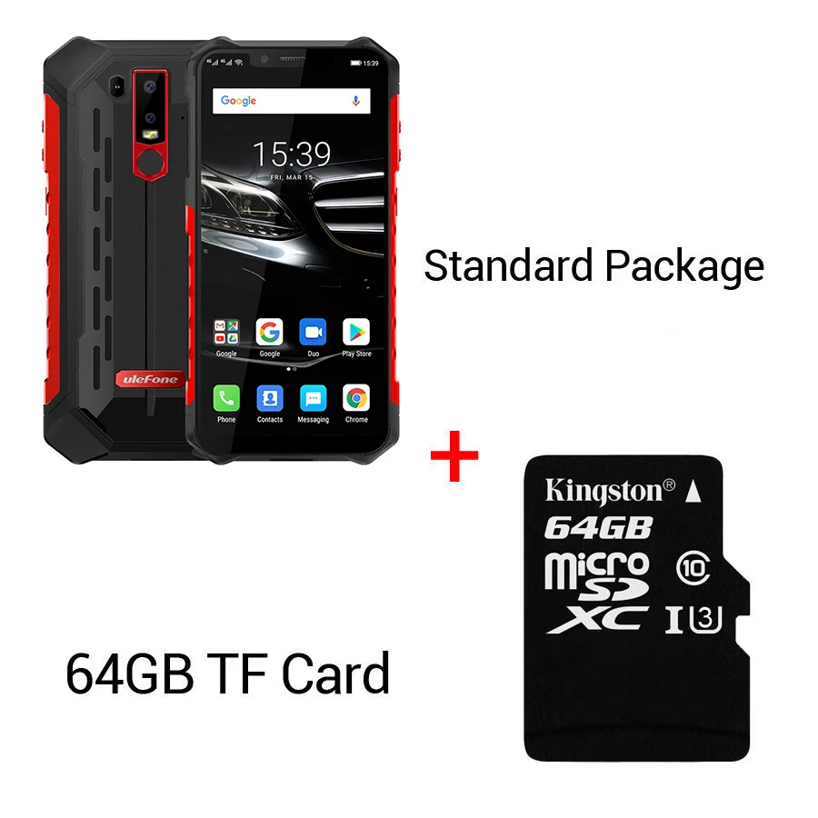 Ulefone Armor 6E Android 9,0 6," IP68 Водонепроницаемый Helio P70 4G+ 64G для распознавания лица NFC Беспроводная зарядка прочный мобильный телефон - Цвет: Red N 64GB Card