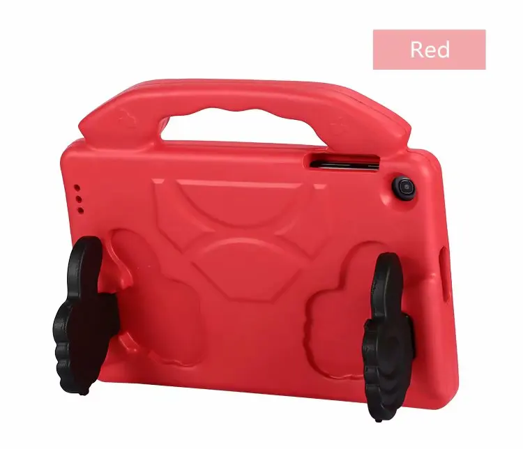 Стильный детский чехол для samsung Galaxy Tab A 10,1 T510 T515 SM-T510 SM-T515 чехол EVA с подставкой и ручкой+ пленка - Цвет: Красный