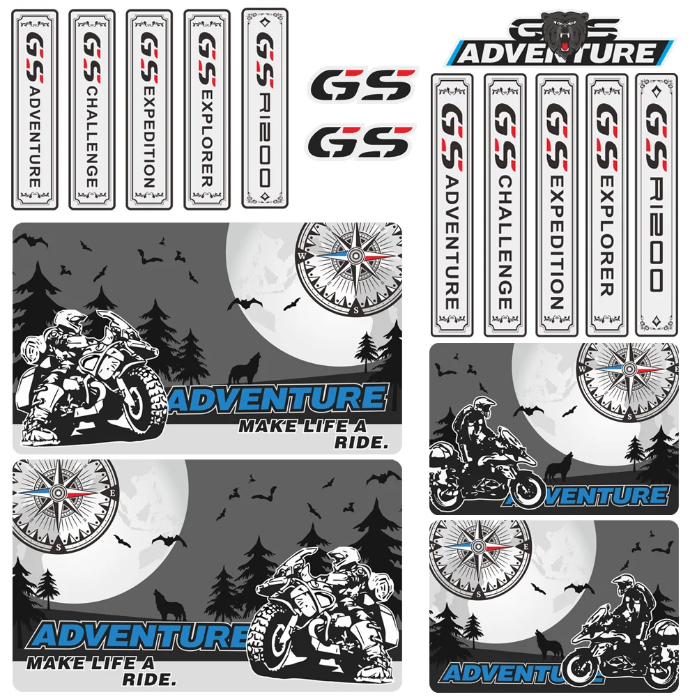 

Luggage Aluminium Tail Top Side Panniers Box Case Motorcycle Sticker Decal For BMW R1200GS R1200 GS ADV Adventure Moto Film