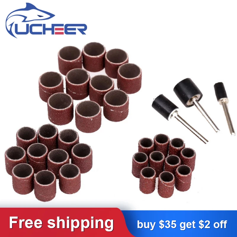 

UCHEER 63 шт./компл. наждачное кольцо Шлифовальная головка для электрического заточного станка рулон наждачной бумаги металлический ржавчины полировального круга инструментом