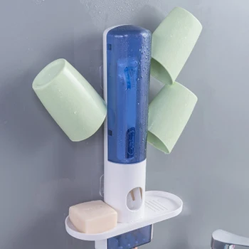 

Automatic Toothpaste Dispenser Hands Free Toothpaste Squeezer for Family Washroom with Cup Holder J99Store