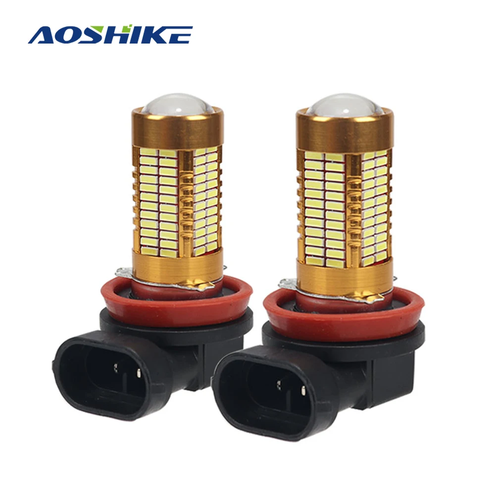 

AOSHIKE 2pcs Gold H11 H9 H8 106 LED High Power LED Pure Fog Head Tail Driving Car Light Bulb Lamp 12V Fog Lamp