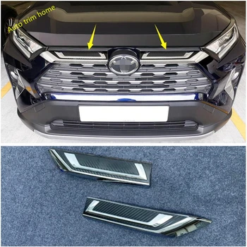 

Lapetus Front Center Mesh Grille Cover Radiator Strip Panel Cover Trim For TOYOTA RAV4 RAV 4 XA50 2019 2020 ABS Auto Accessories