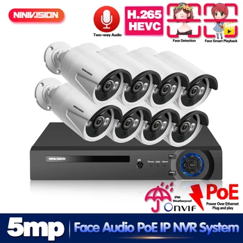 

Real time face detection Security System 8CH NVR Kit Two way Audio Sound POE IP Camera IR Outdoor IP66 CCTV Camera System Kits