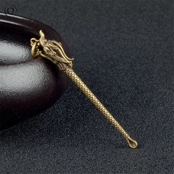 

dragon head key chains Ear Wax Pickers copper Earpick Wax Remover Curette Ear Pick Cleaner Ear Cleaner Spoon Care Ear Clean Tool