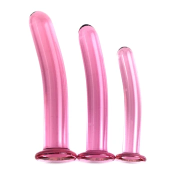 Pink Crystal Glass Anal Plug Smooth Anal Dildo For Women Big Butt Plug Prostata Massage Vagina Dilator Sex Products For Couple 6
