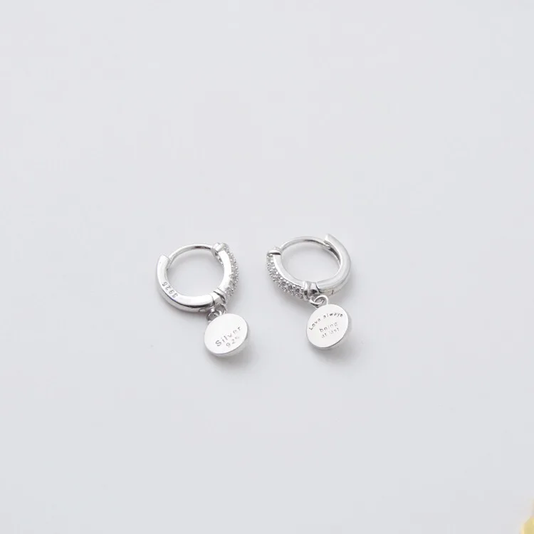 Серьги из стерлингового серебра 925 пробы, серьги с пряжкой, короткие серьги-капли, кольцо для ушей, простые милые трендовые серьги для девушек и женщин, серебряные ювелирные изделия для ушей - Окраска металла: 1 pair silver 8mm
