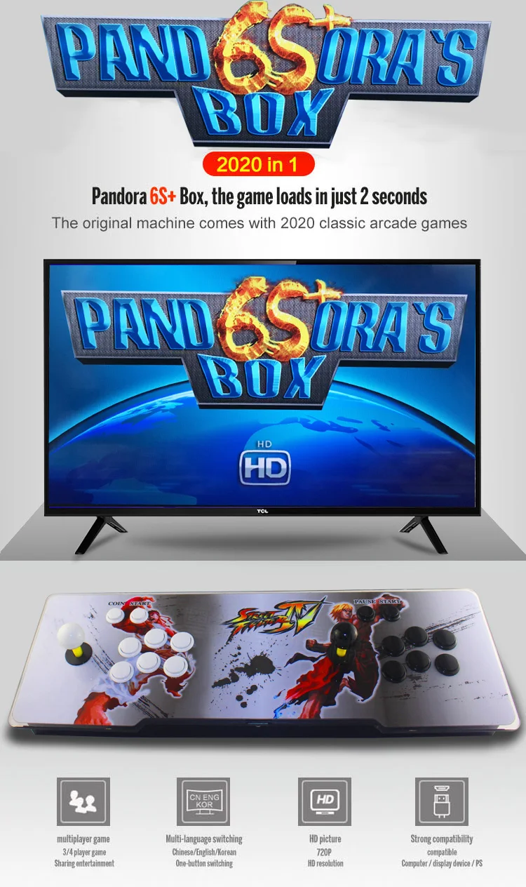 Pandora 5S/6s+ в 1 игровой автомат контроллер USB джойстик и кнопка управления 1-2 игрока