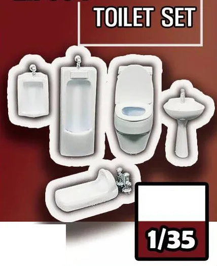 

1/35 Resin Model Building Kit Figure Toilet