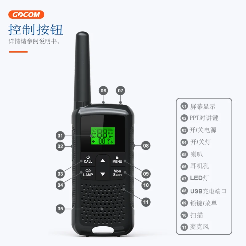 GOCOMwalkie-talkie-это небольшая, легкая, мини-рация на дальние расстояния для офиса, бизнеса и отдыха, pairof G200