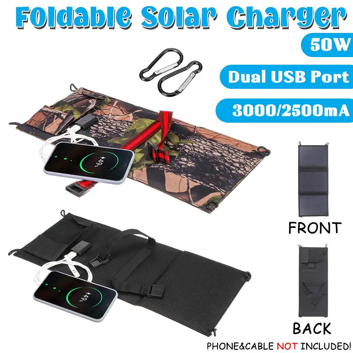 30W USB Sunpower Folding Solar Panel Charger For Outdoor Sports Traval Camping