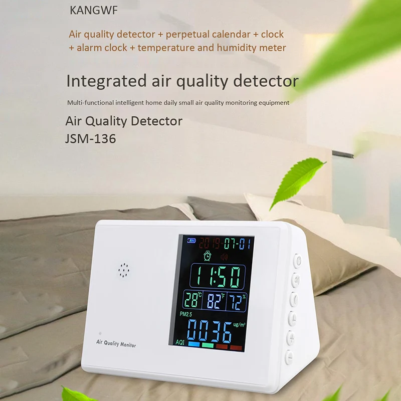 

Digital Formaldehyde Detector HCHO/TVOC/CO2/PM2.5/PM10/Temp/Humi Tester AQI Air Quality Monitor Gas Analyzer