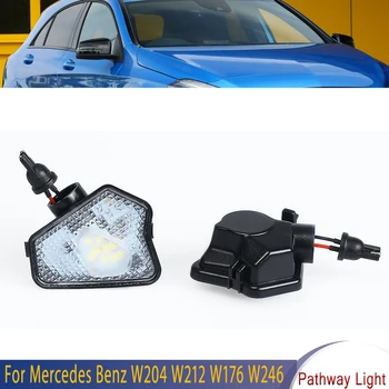 

2Pcs LED Pathway Light Under Side Mirror Lamp White High Power For Mercedes Benz W204 W212 W176 W246 C219 ACES