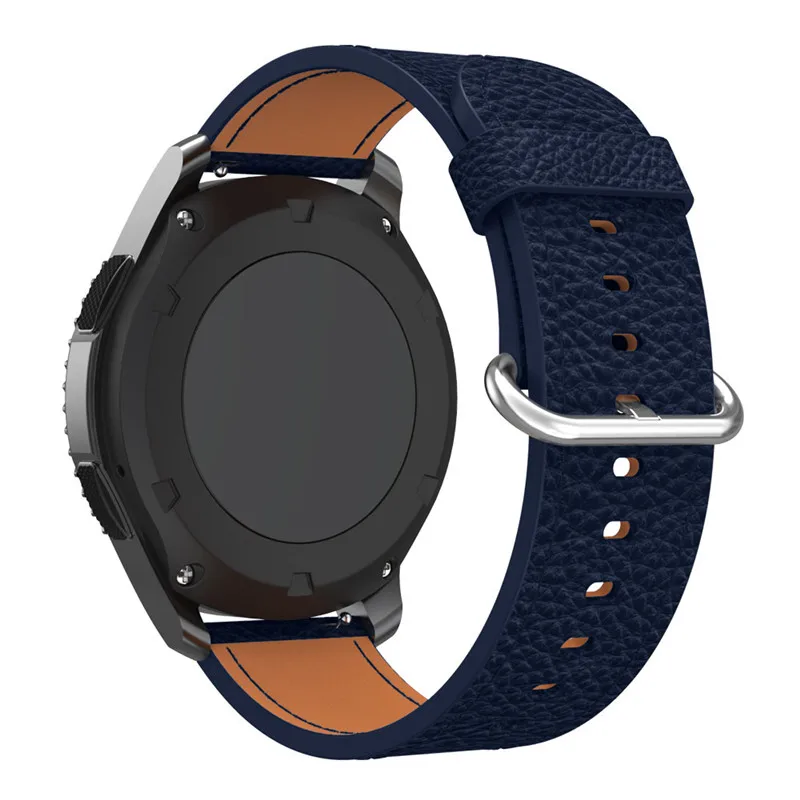 Кожаный ремешок для часов Ремешок Для Xiaomi Huami Amazfit GTR 47 мм Смарт-часы браслет для Amazfit Pace/Stratos 2 2S - Цвет: Midnight blue
