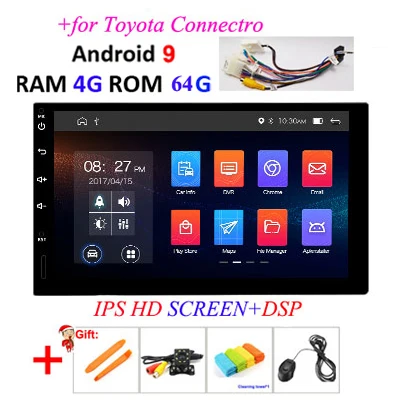TOYOTA4G64G IPSDSP A DSP ips 4G 64G Android 9,0 2 Din Универсальное автомобильное радио ПК мультимедийный плеер видео gps головное устройство в тире для NISSAN/VW/TOYOTA OBD2 - Цвет: TOYOTA4G64G IPSDSP A