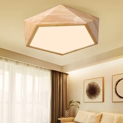 

2019 New Design Modern Led Ceiling Lights With Square Wood Frame Lamparas De Techo Japanese Style Lamps For Bedroom