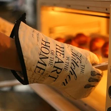 Ретро хлопковый комплект удобные моющиеся легкие кухонные аксессуары для духовки перчатки для приготовления барбекю выпечки