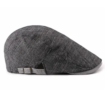 

Cotton linen beret hat spring and summer thin section British style men and women classic retro sun shade forward hat
