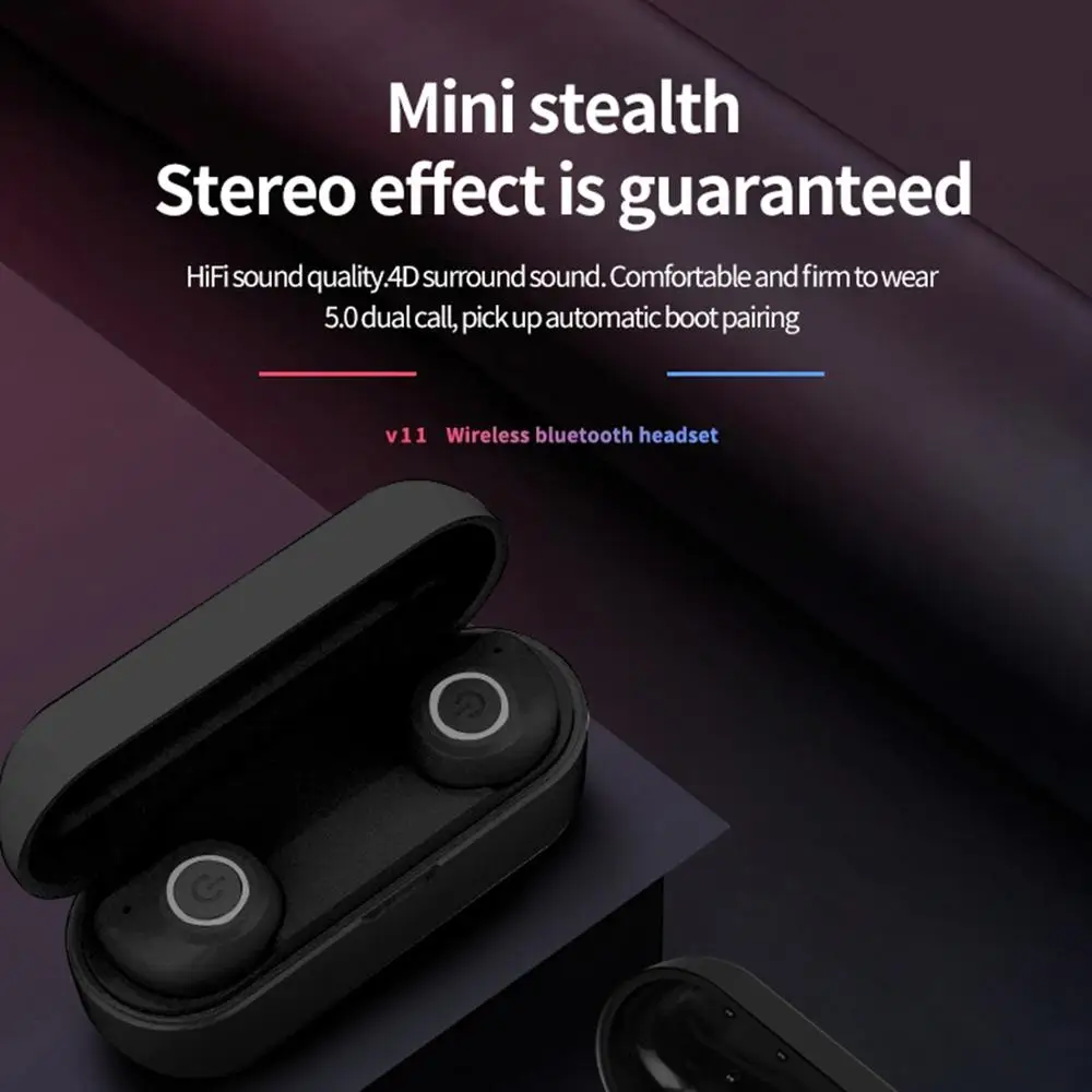 Беспроводные наушники HAMTOD V11 TWS Bluetooth 5,0 с зарядным устройством