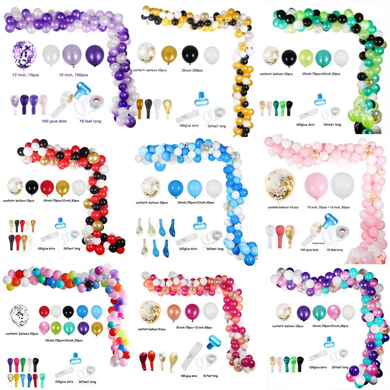 

110pcs/set Baby Shower Balloon Party Balloons Garland Arch Birthday Party Background Balloons Strip Chain for Wedding Decoration