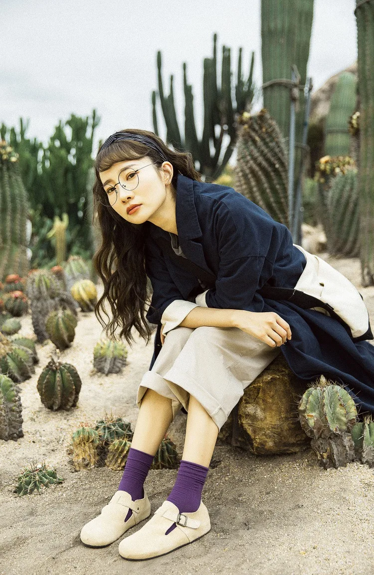 Spring And Summer Thin Velvet Bunching Socks Women's Korean-style Thin Strips College Style WOMEN'S Socks Candy Color Stock