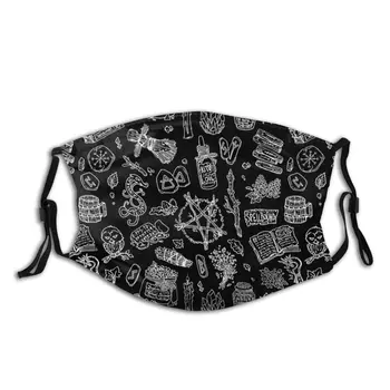 

Dark Pagan Witches Gothic Non-Disposable Face Mask with Filter Dust Mask Protection Cover Respirator Mouth Muffle