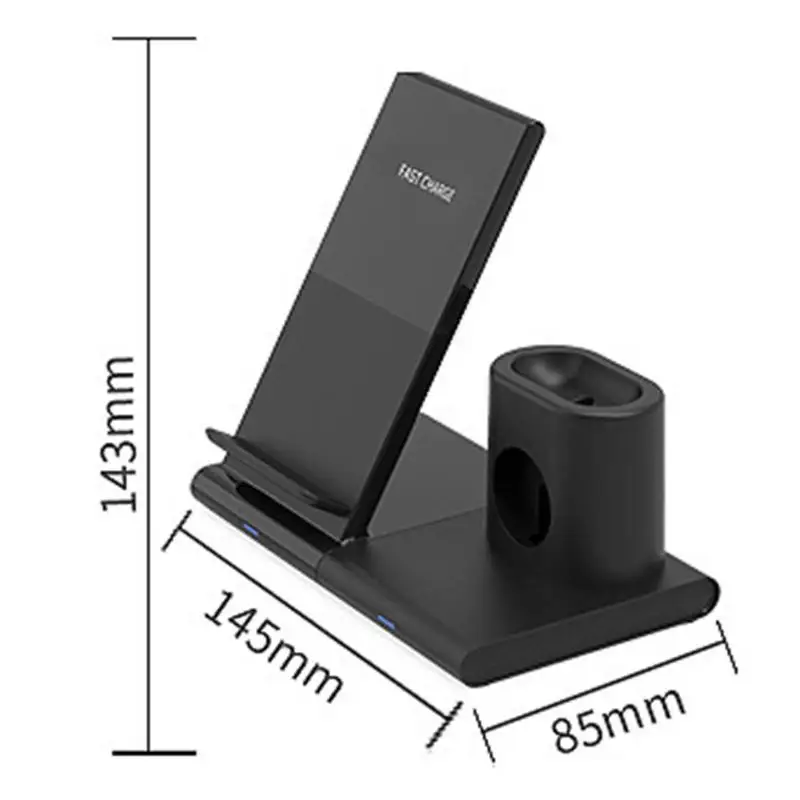 10 Вт Быстрое беспроводное зарядное устройство 3 в 1 Беспроводное зарядное устройство магнитный держатель для телефона Подставка для iPhone Airpods iWatch huawei Xiaomi