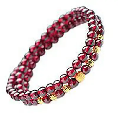 2020 Two circles of Garnet Bracelet and 6 mm Rose ferret bracelet with apple beads.