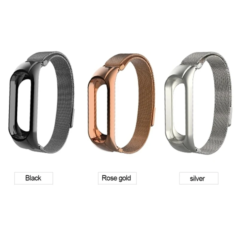 Сменный ремешок на запястье для Xiaomi Band 3 Магнитная поглощающая сталь с двойной крышкой с пряжкой