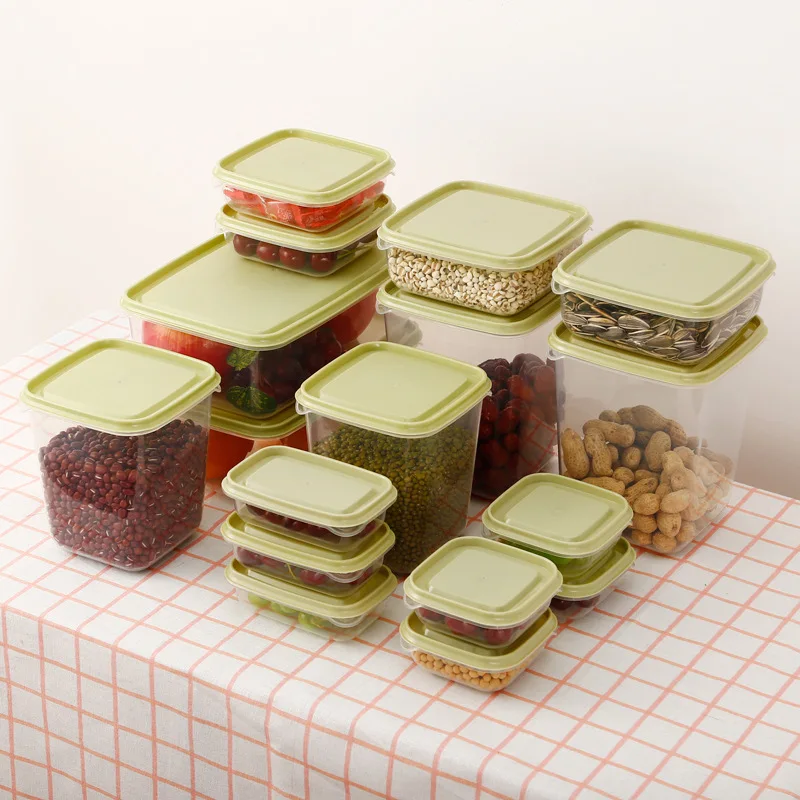 17 шт. кухонное Хранение продуктов коробка набор контейнеров с крышками микроволновая печь безопасного хранения Ящики-органайзеры для еды зерна овощи фрукты