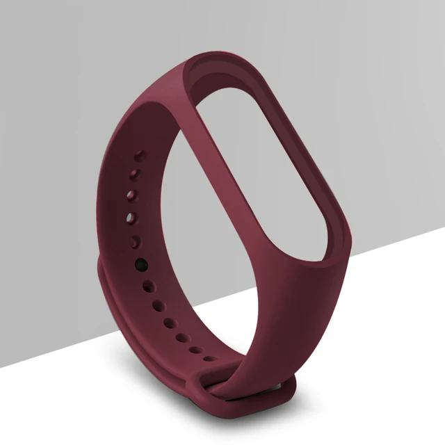 Replacement Bracelet for Xiaomi Mi Band 3 4 5 Strap Silicone Wrist Strap for Mi Band 3 4 5 Wriststrap Wristband for Miband 3 4 5 Wine Red
